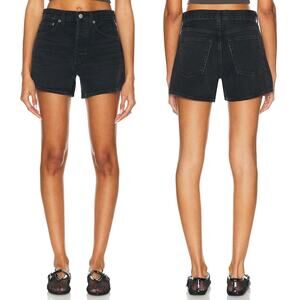 AGOLDE Parker Long Denim Shorts Women’s Size 23 Black Cat Wash Organic Cotton